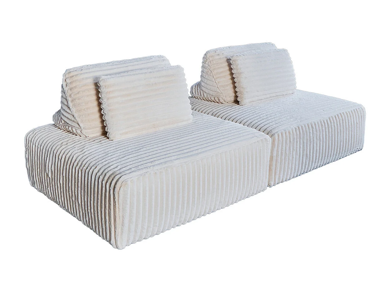 Modulsofa - Cremeweiß Cord - WIOLO SOFT