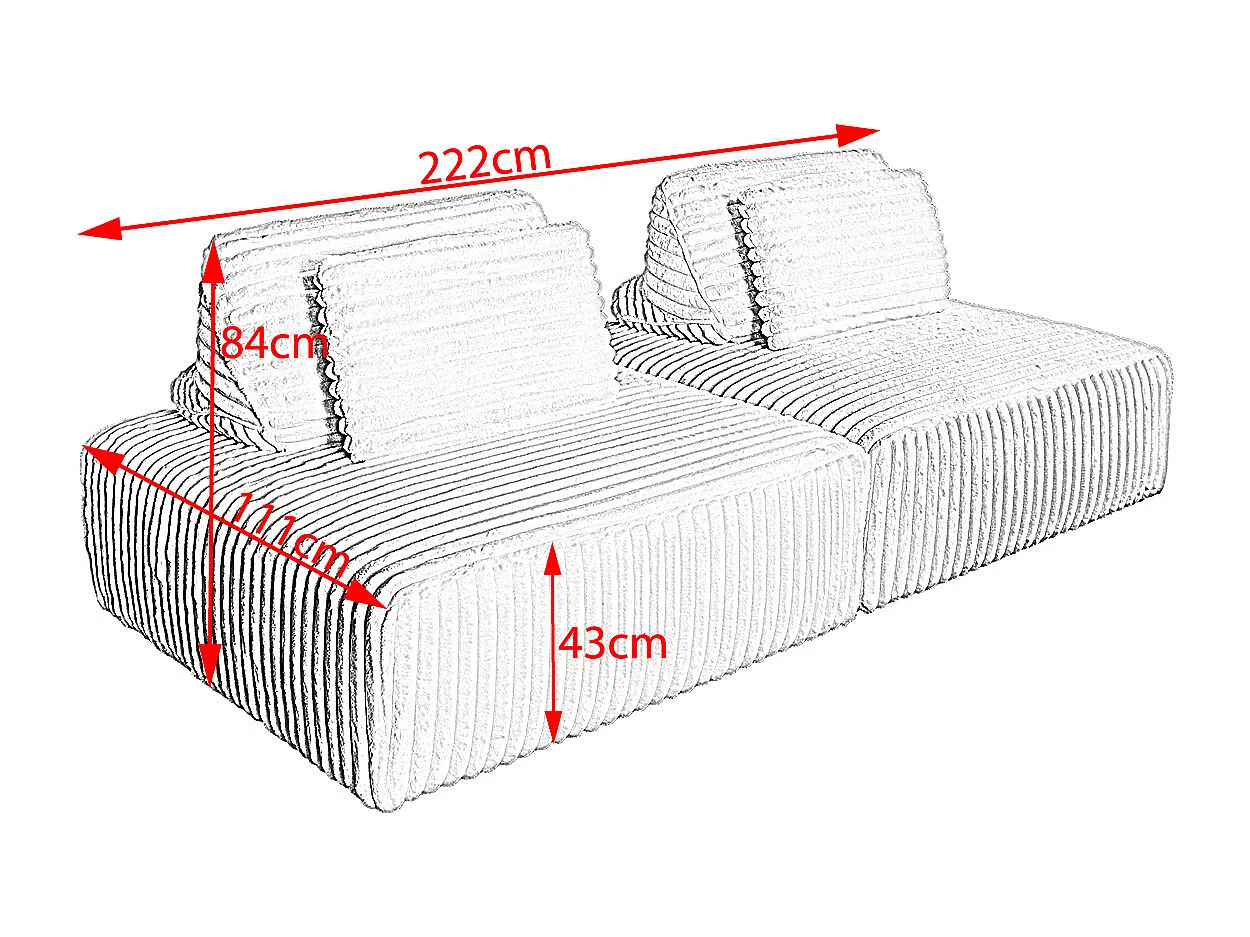 Modulsofa - Cremeweiß Cord - WIOLO SOFT