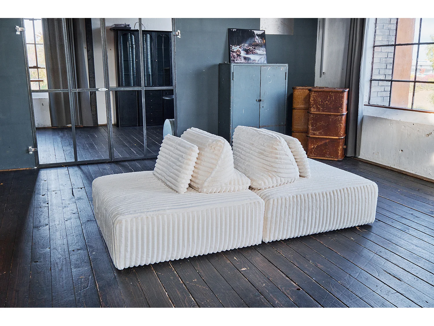 Modulsofa - Cremeweiß Cord - WIOLO SOFT