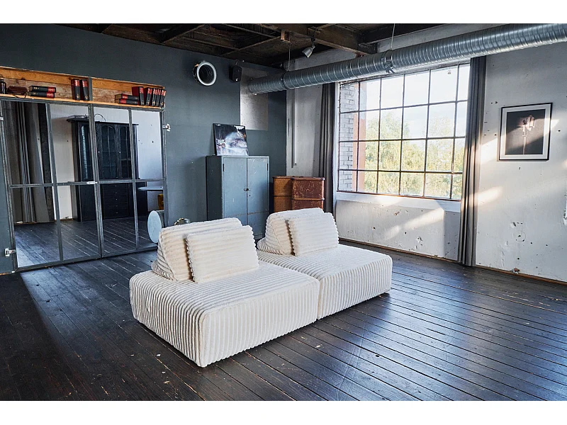 Modulsofa - Cremeweiß Cord - WIOLO SOFT