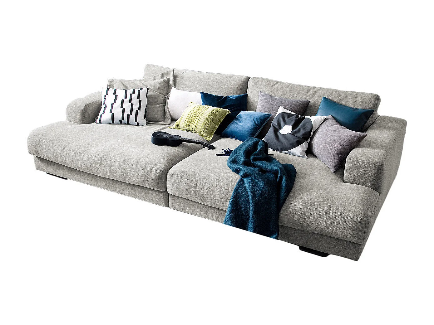 Canapé - argent tissu tissé - MADELINE