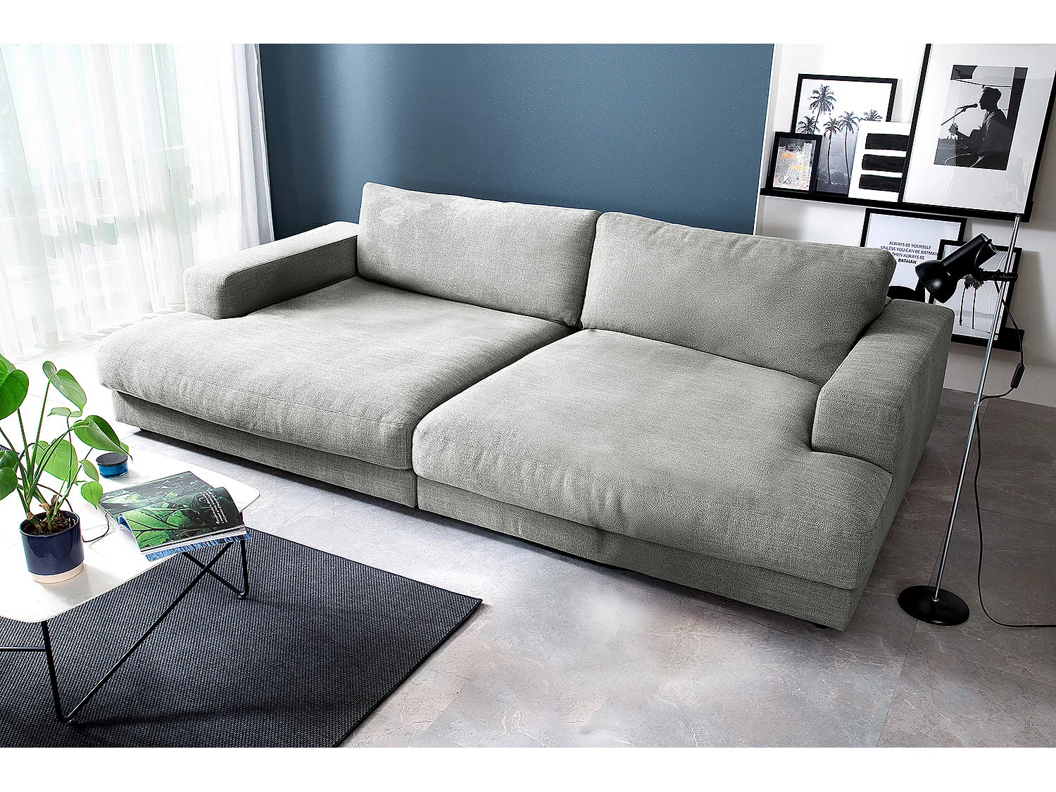 Bigsofa - Silber Webstoff - MADELINE