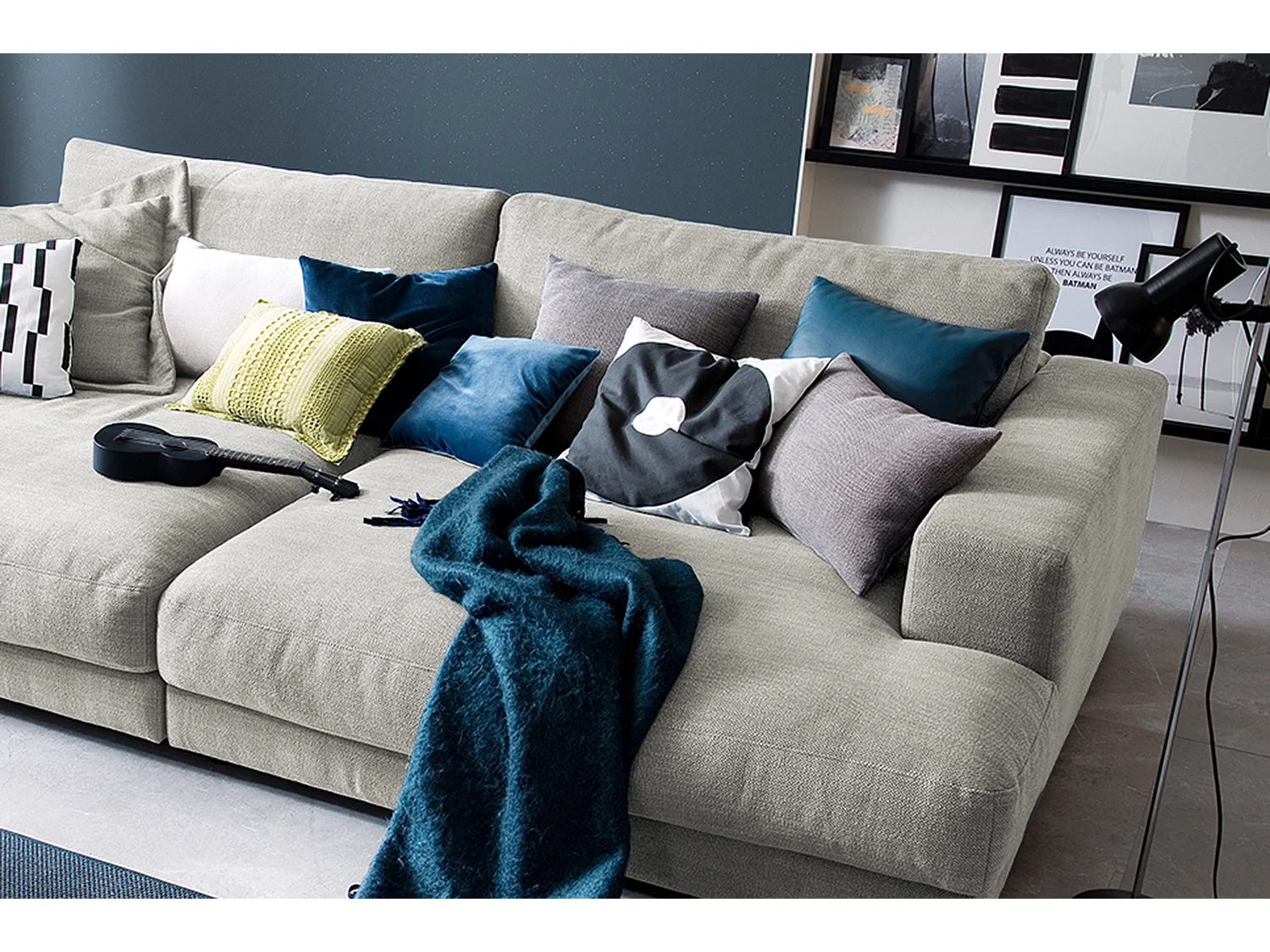 Bigsofa - Silber Webstoff - MADELINE