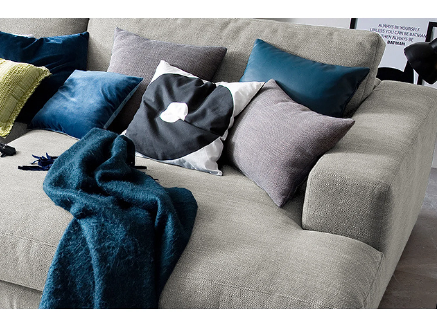 Bigsofa - Silber Webstoff - MADELINE