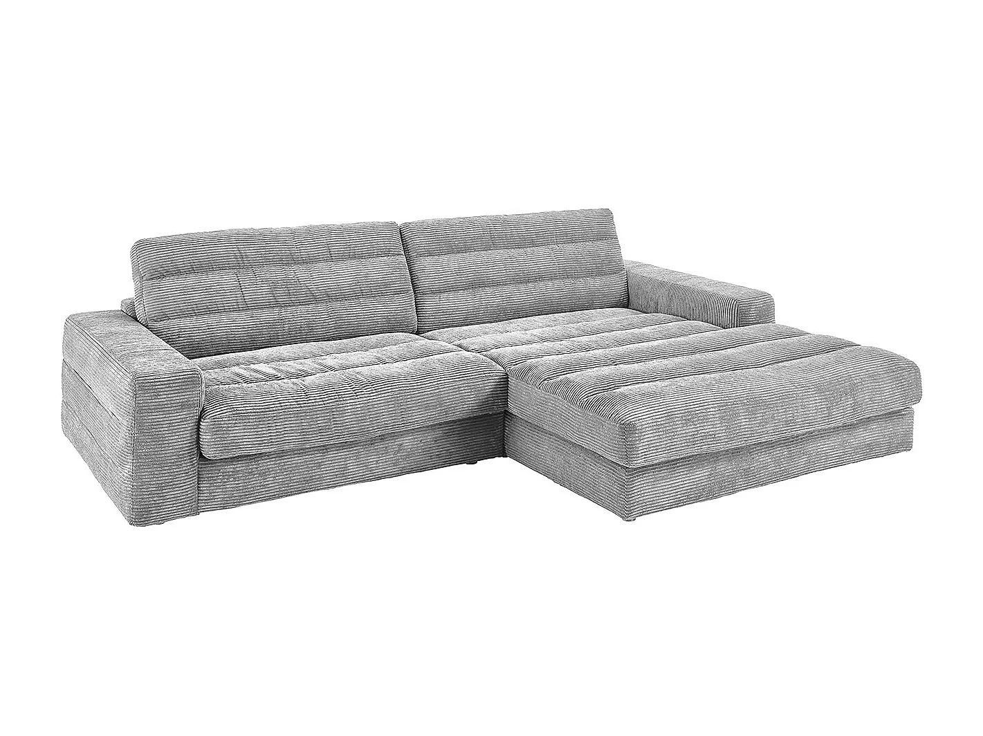 Ecksofa - Hellgrau Cord - LANA