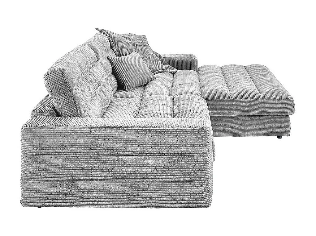 Ecksofa - Hellgrau Cord - LANA