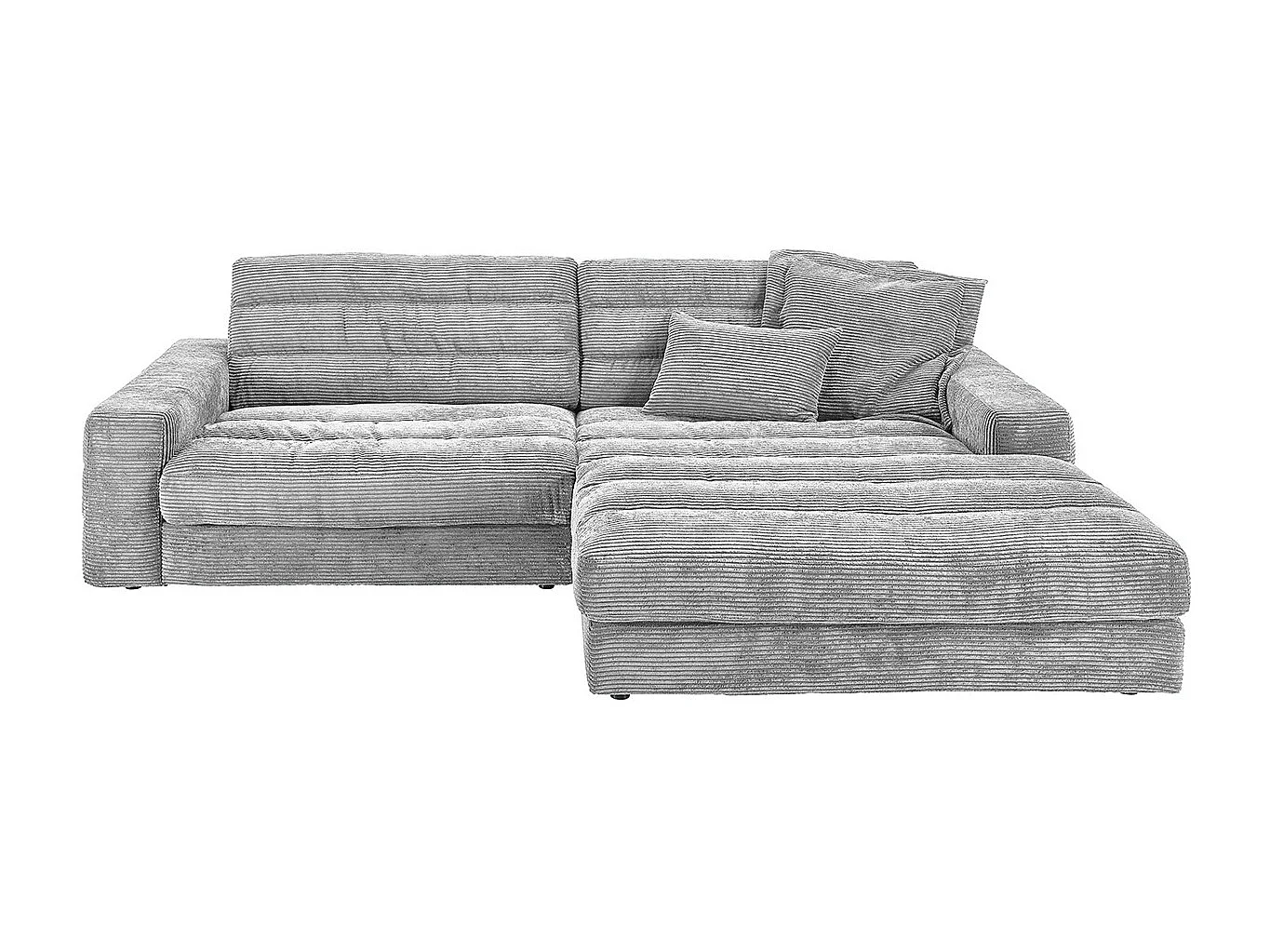 Ecksofa - Hellgrau Cord - LANA