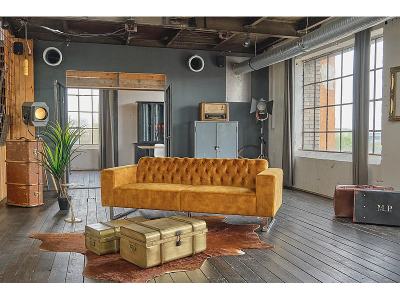 Sofa - Gold Velvet - CHARME