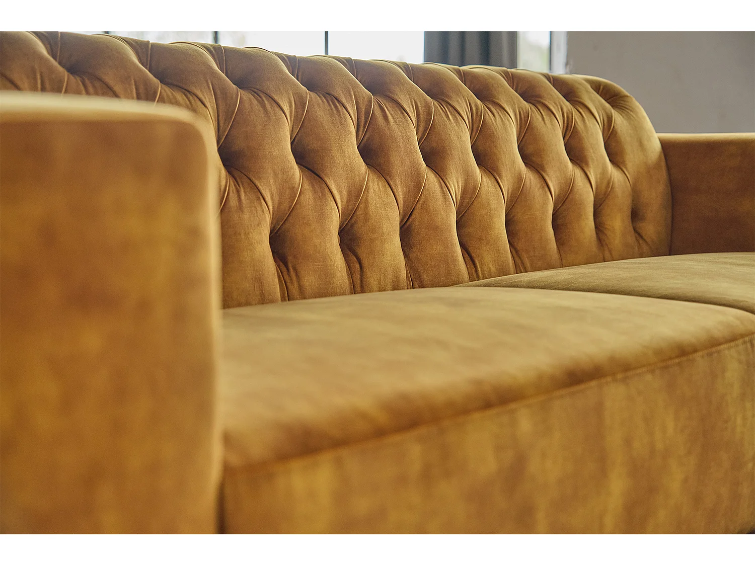 Chesterfield bank - Goud Fluweel - CHARME