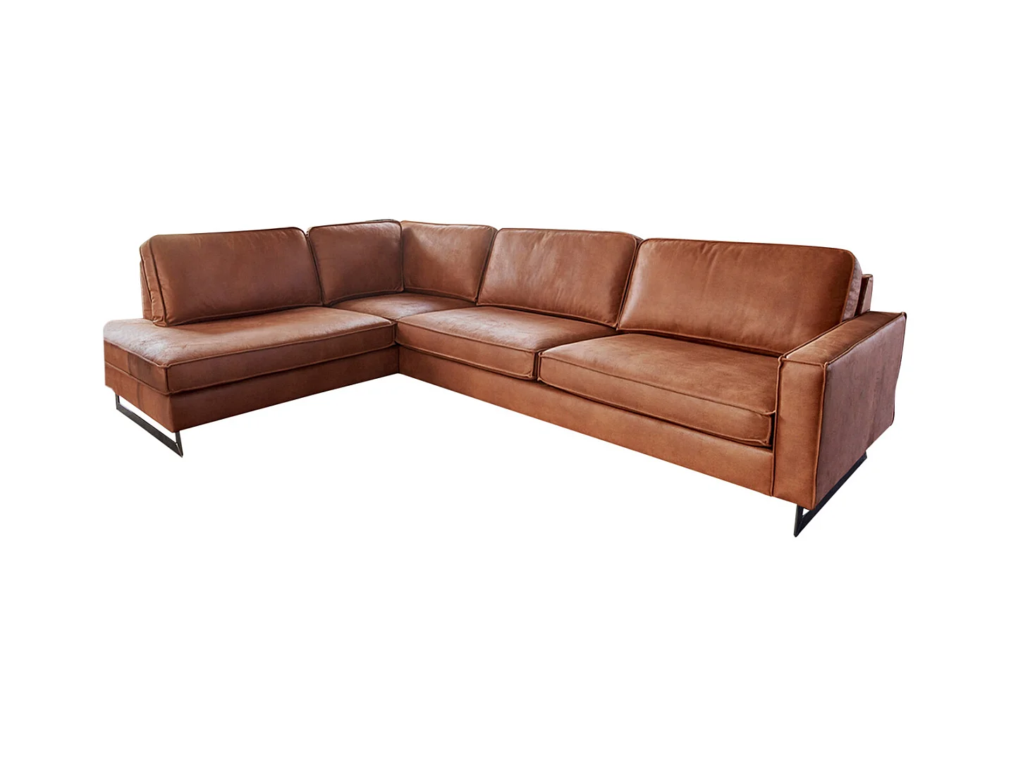 Ecksofa - Braun Kunstleder - VILNIUS