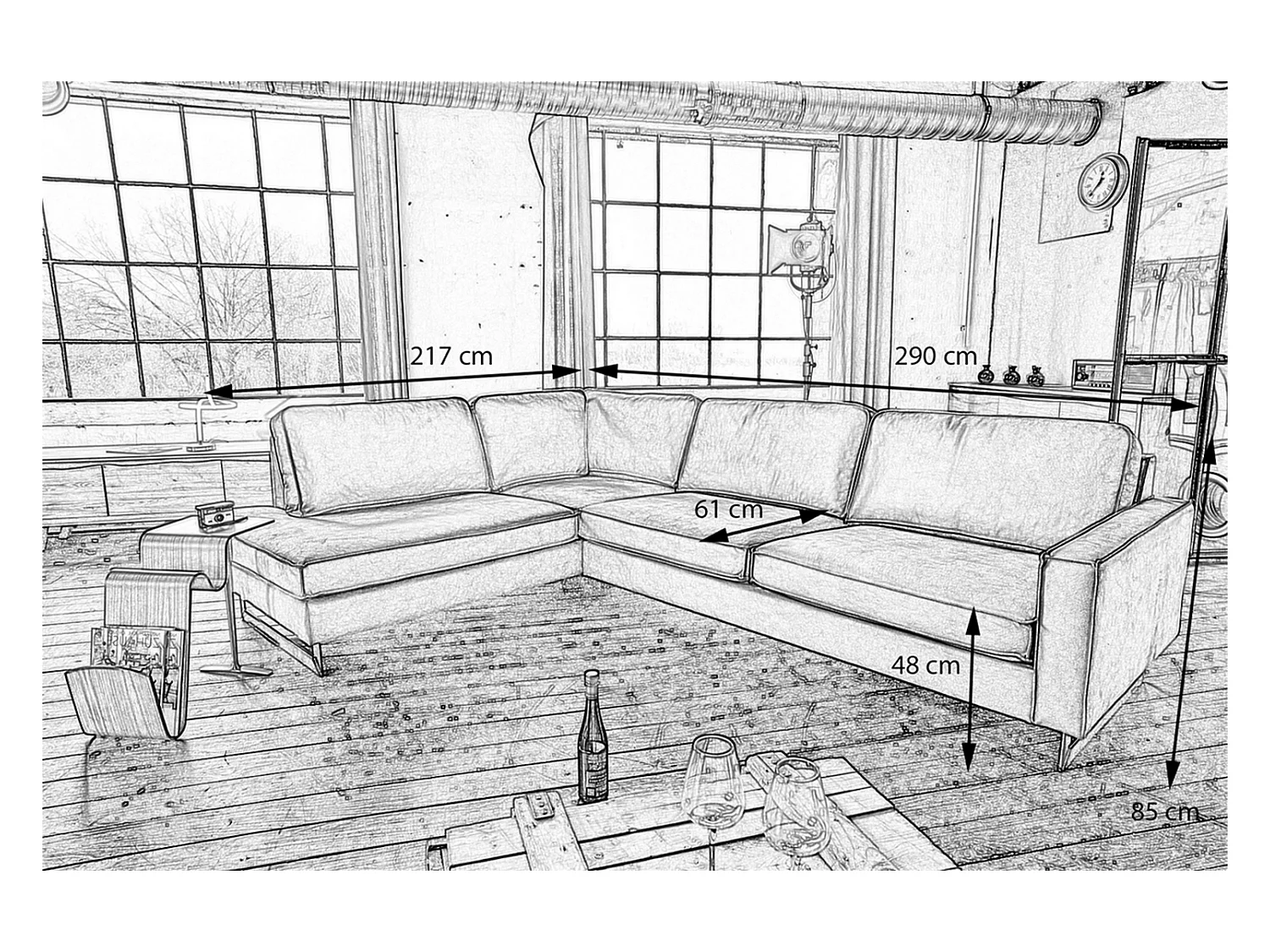 Ecksofa - Braun Kunstleder - VILNIUS