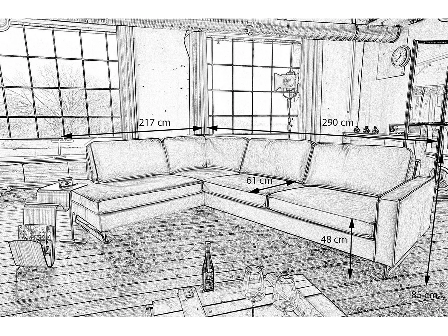 Hoekbank - Bruin Imitatieleer - VILNIUS