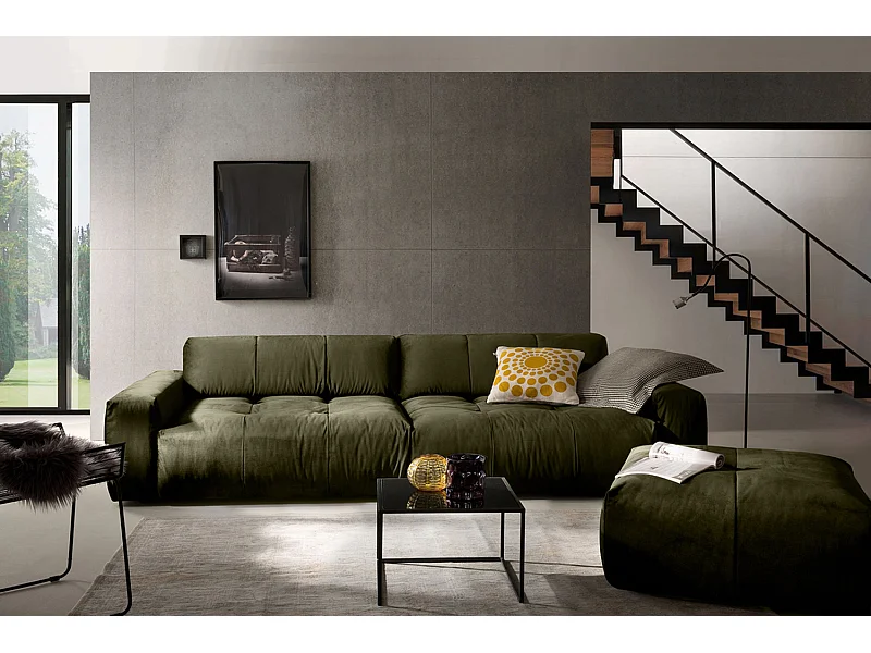 Sofá - verde oscuro tela tejida - PALACE