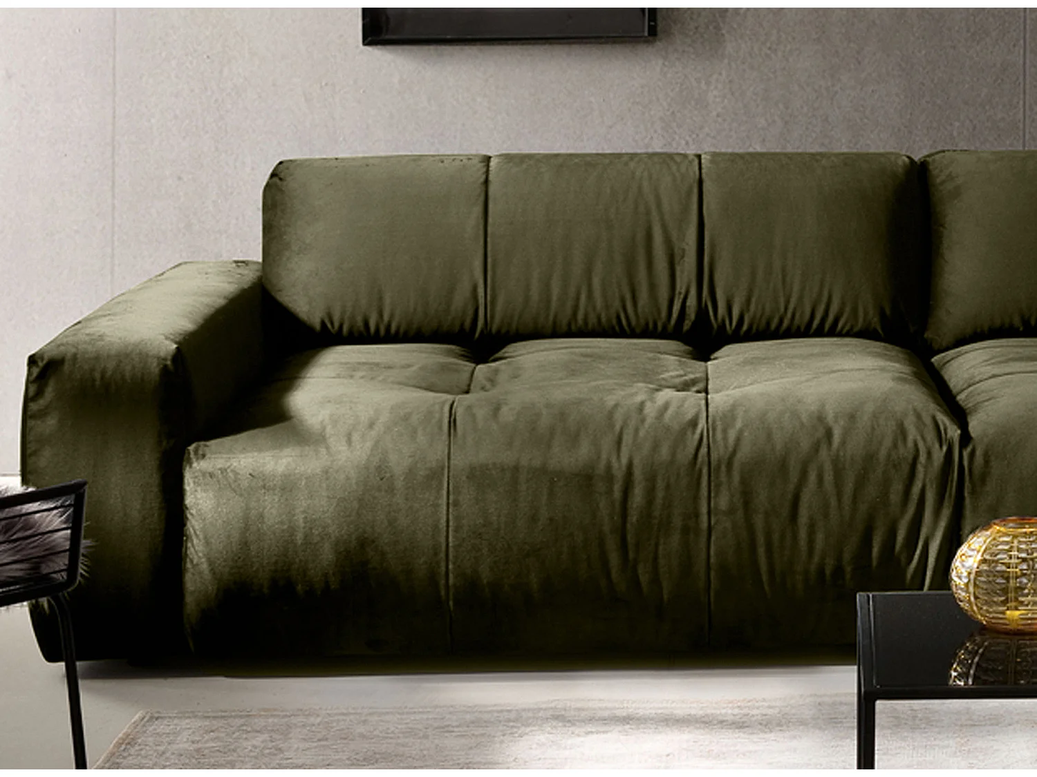 Sofa - Dunkelgrün Webstoff - PALACE