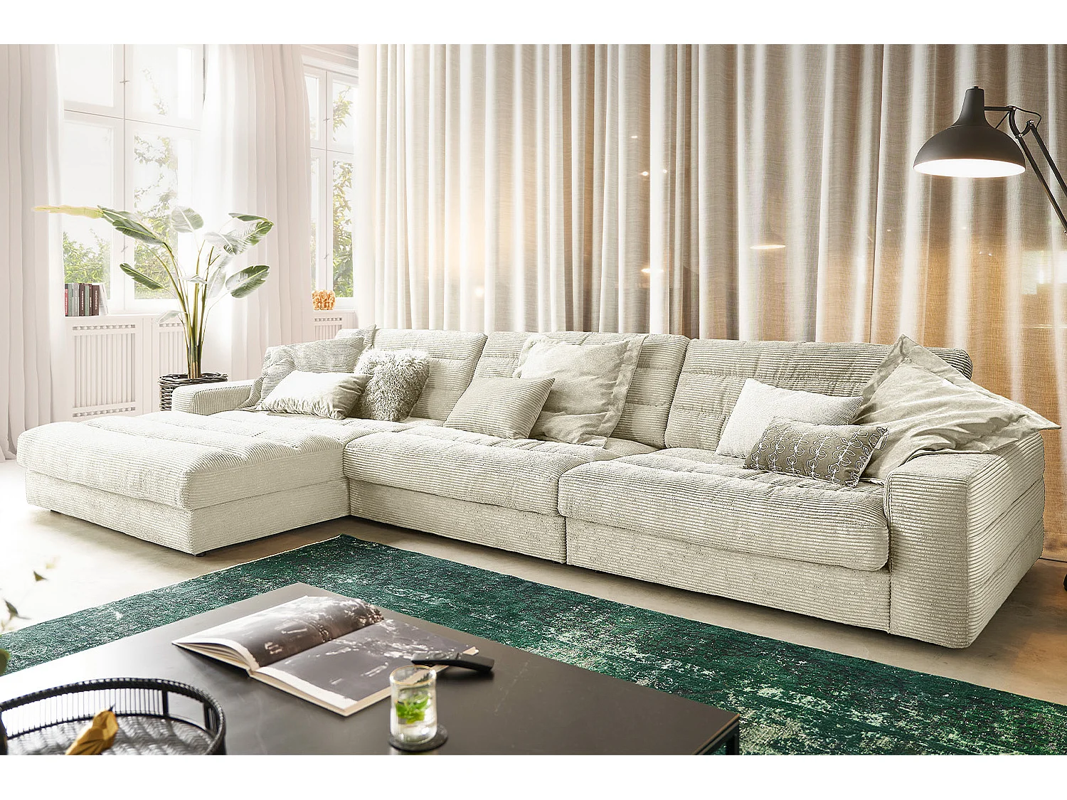 Divano - bianco crema Velluto a coste - LANA