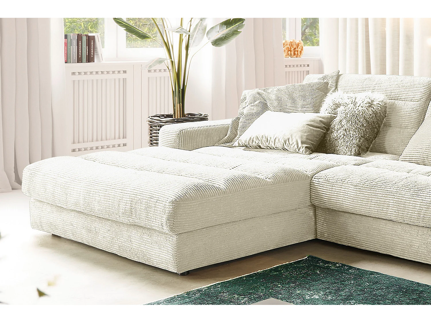 Divano - bianco crema Velluto a coste - LANA