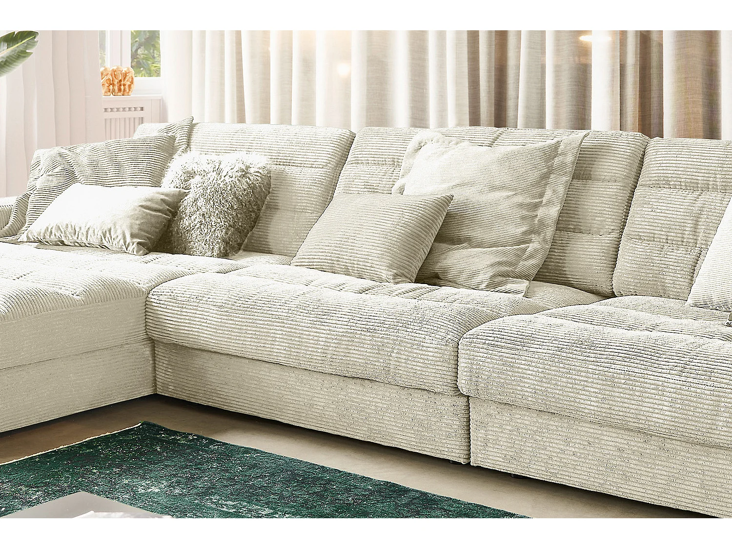 Divano - bianco crema Velluto a coste - LANA