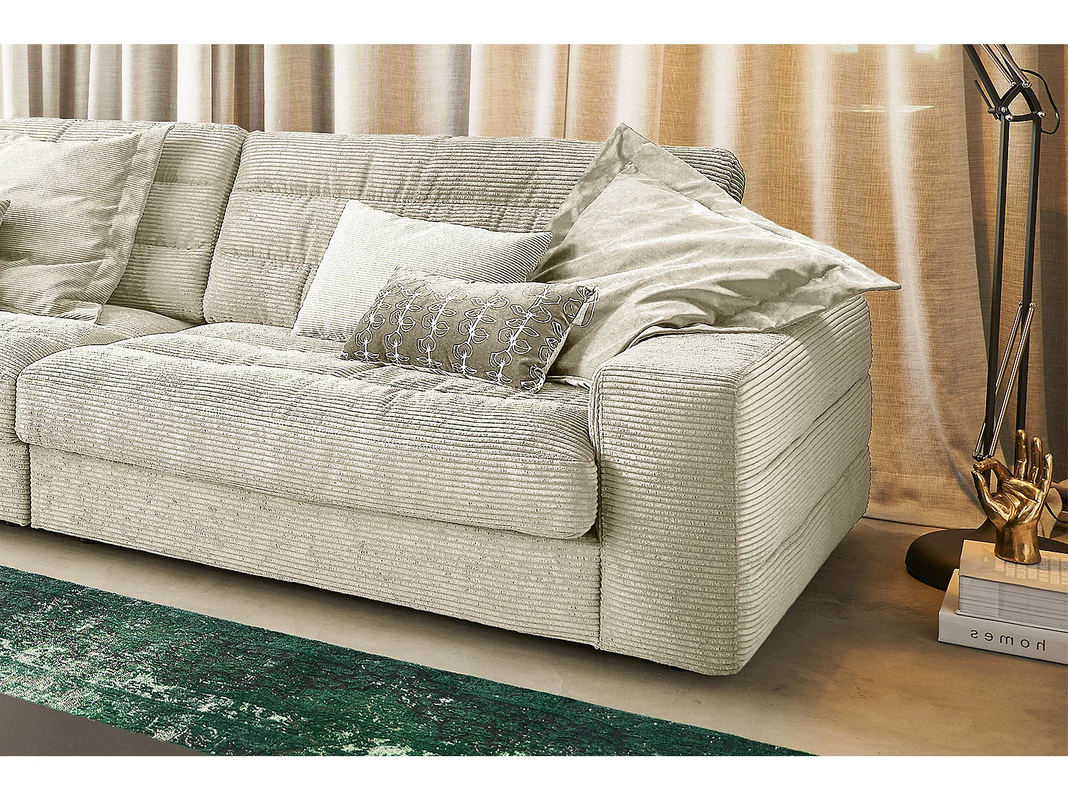 Divano - bianco crema Velluto a coste - LANA