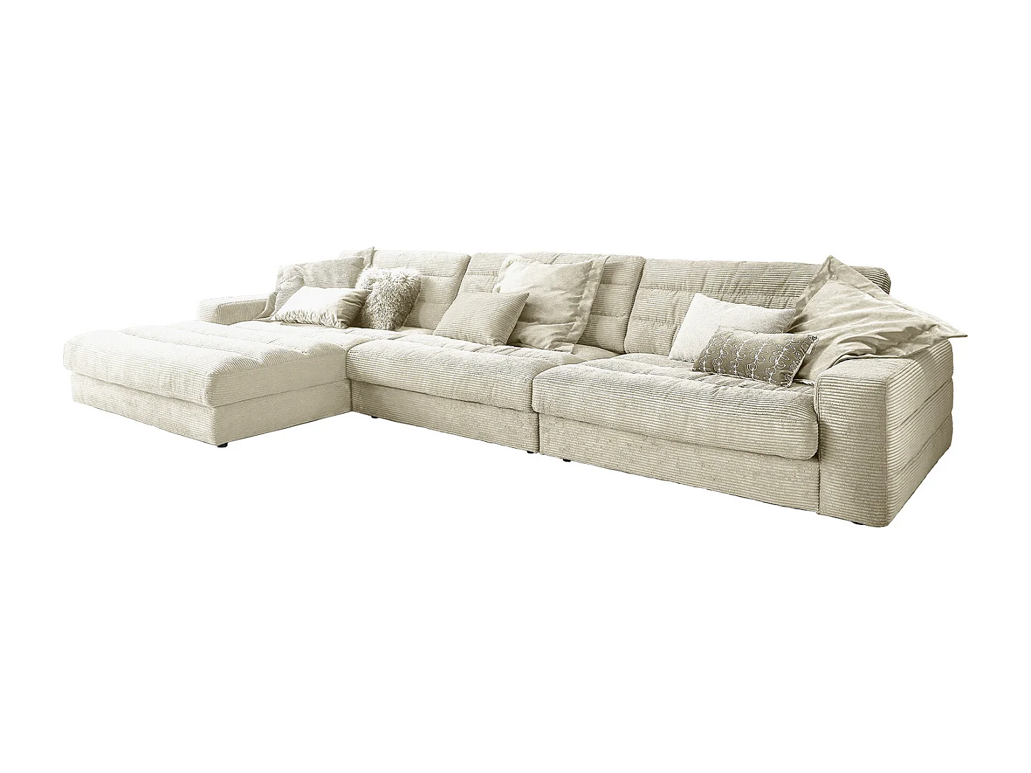 Canapé - blanc crème Velours côtelé - LANA