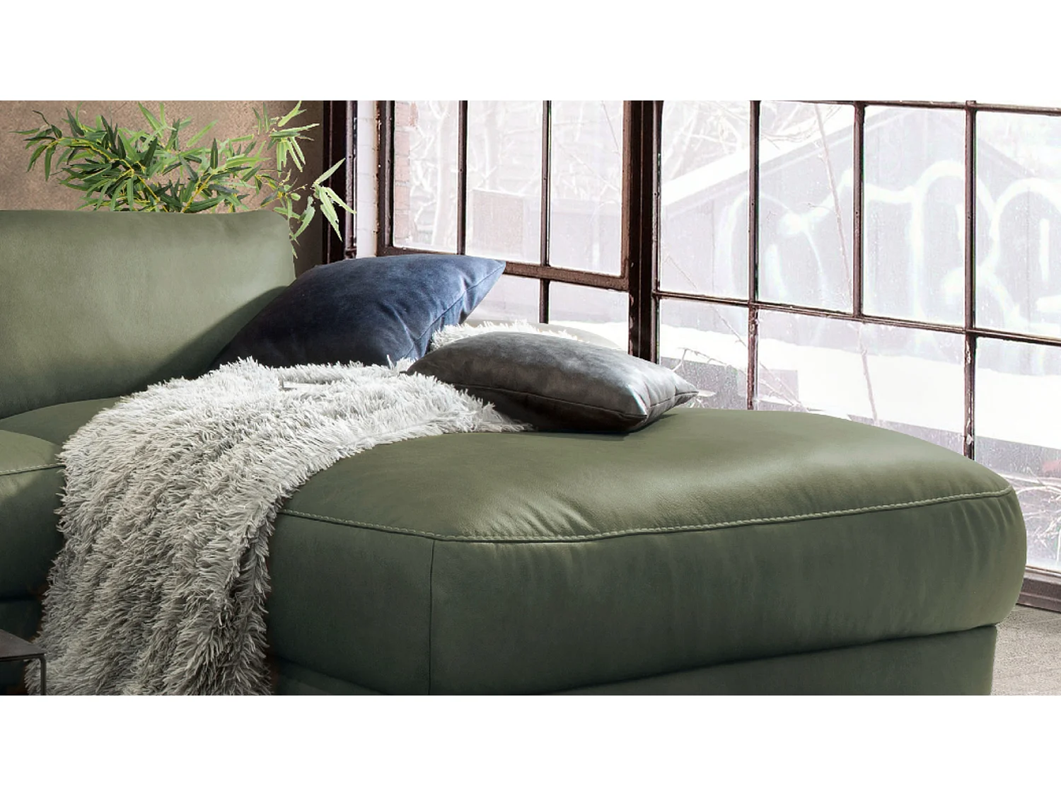 Sofá - verde oscuro piel - LOLA