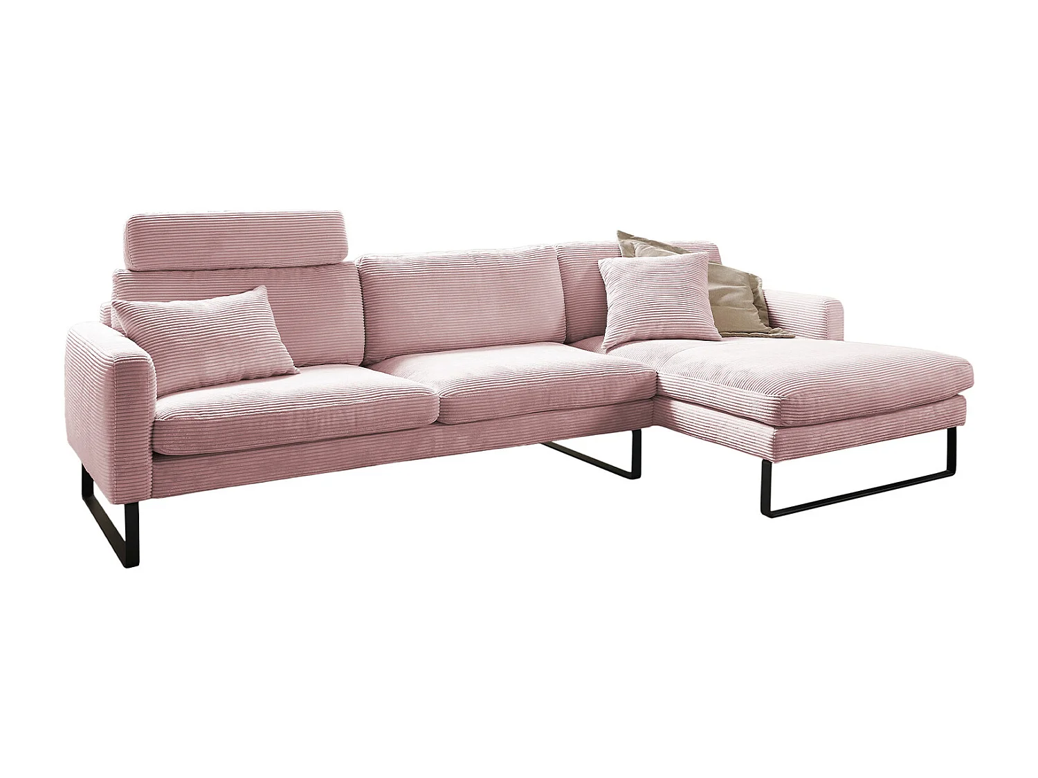 Ecksofa - Pink Cord - RICARDA