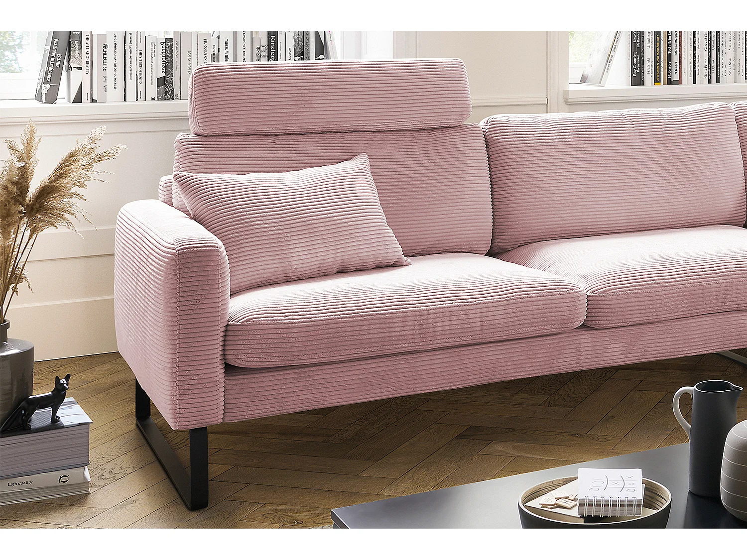 Ecksofa - Pink Cord - RICARDA