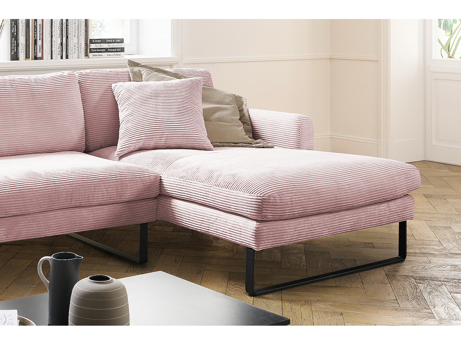 Ecksofa - Pink Cord - RICARDA
