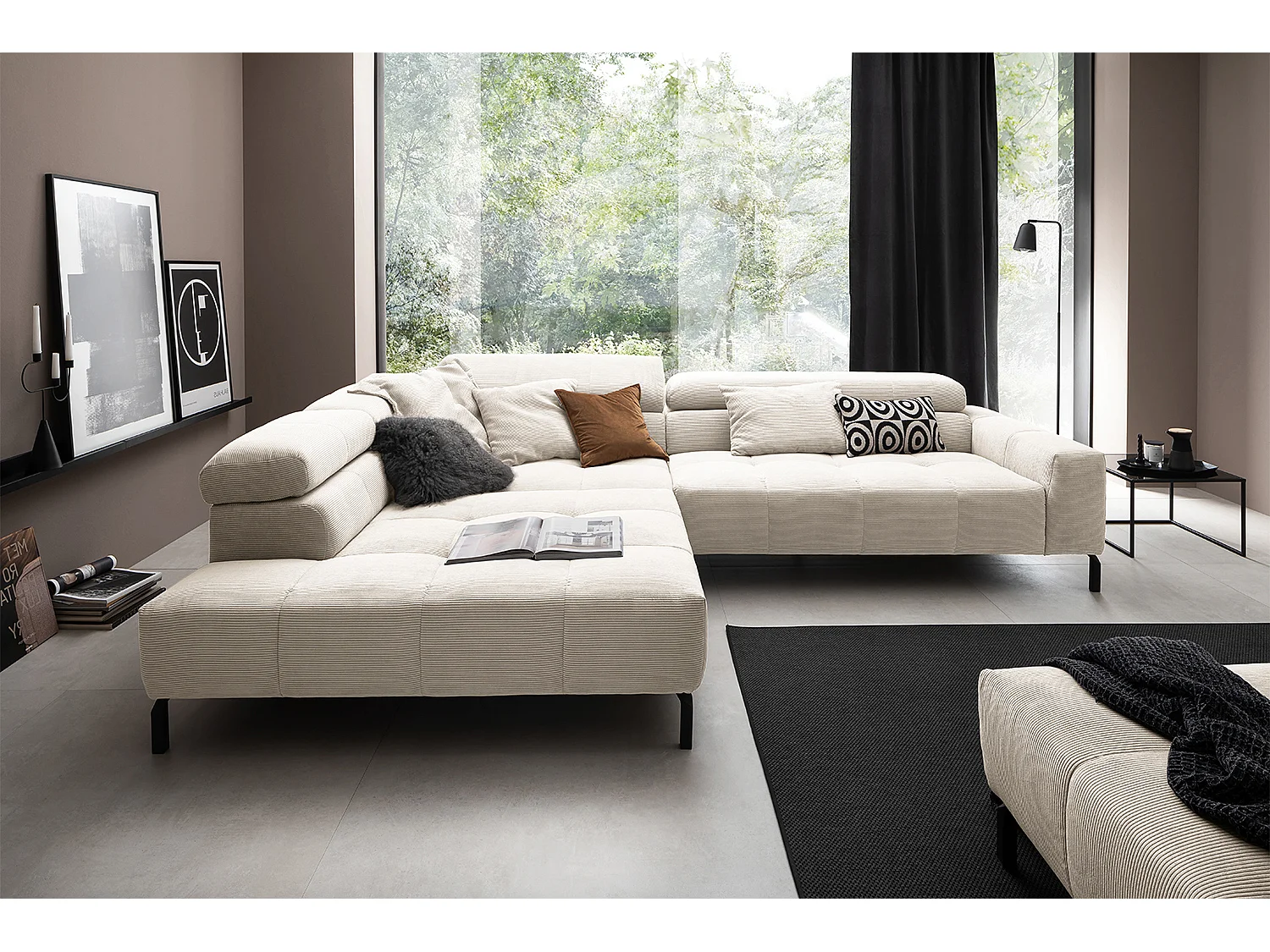 Divano - bianco Velluto a coste - OHIO