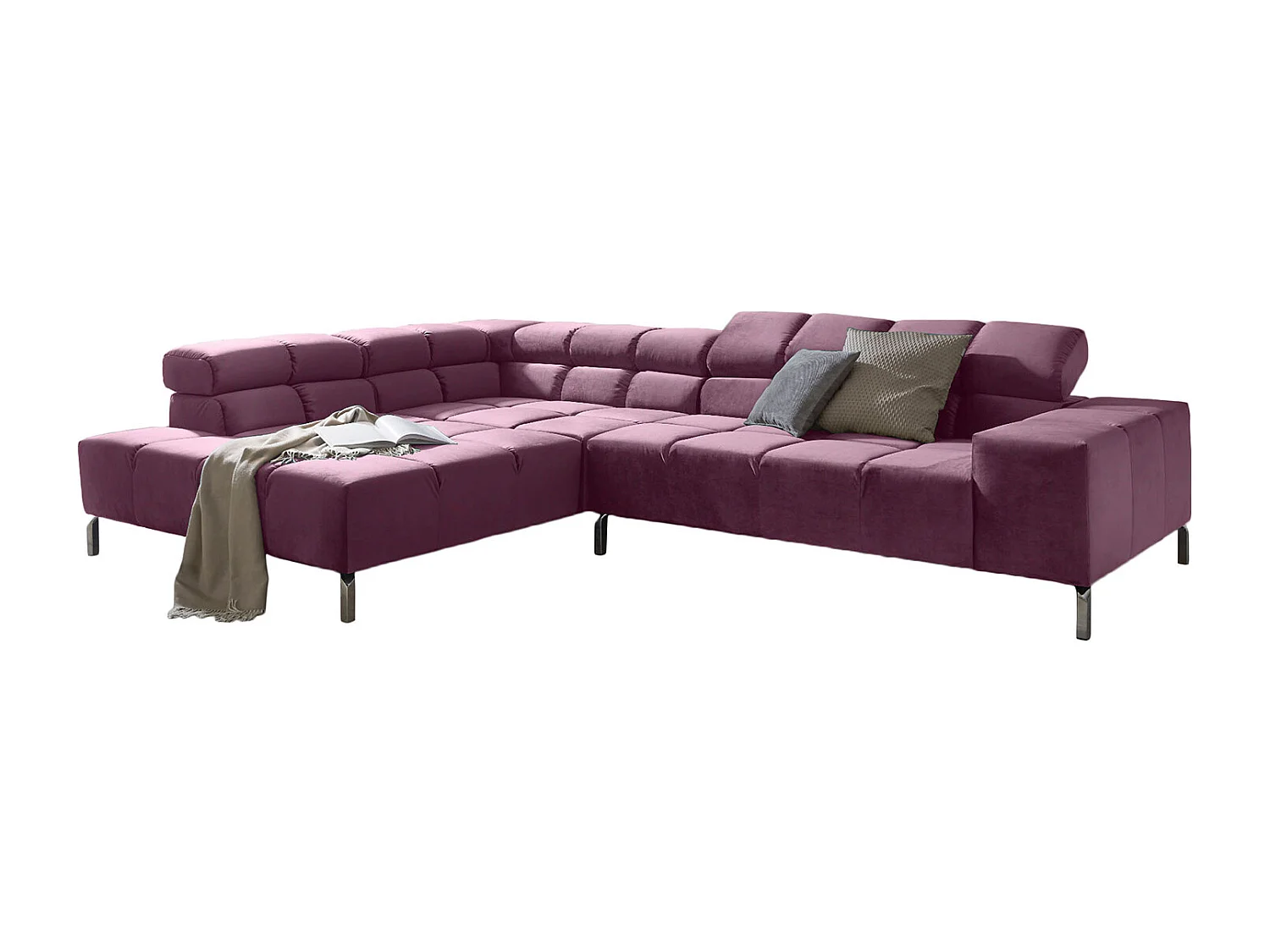 Ecksofa - Violett Velvet - NELSON