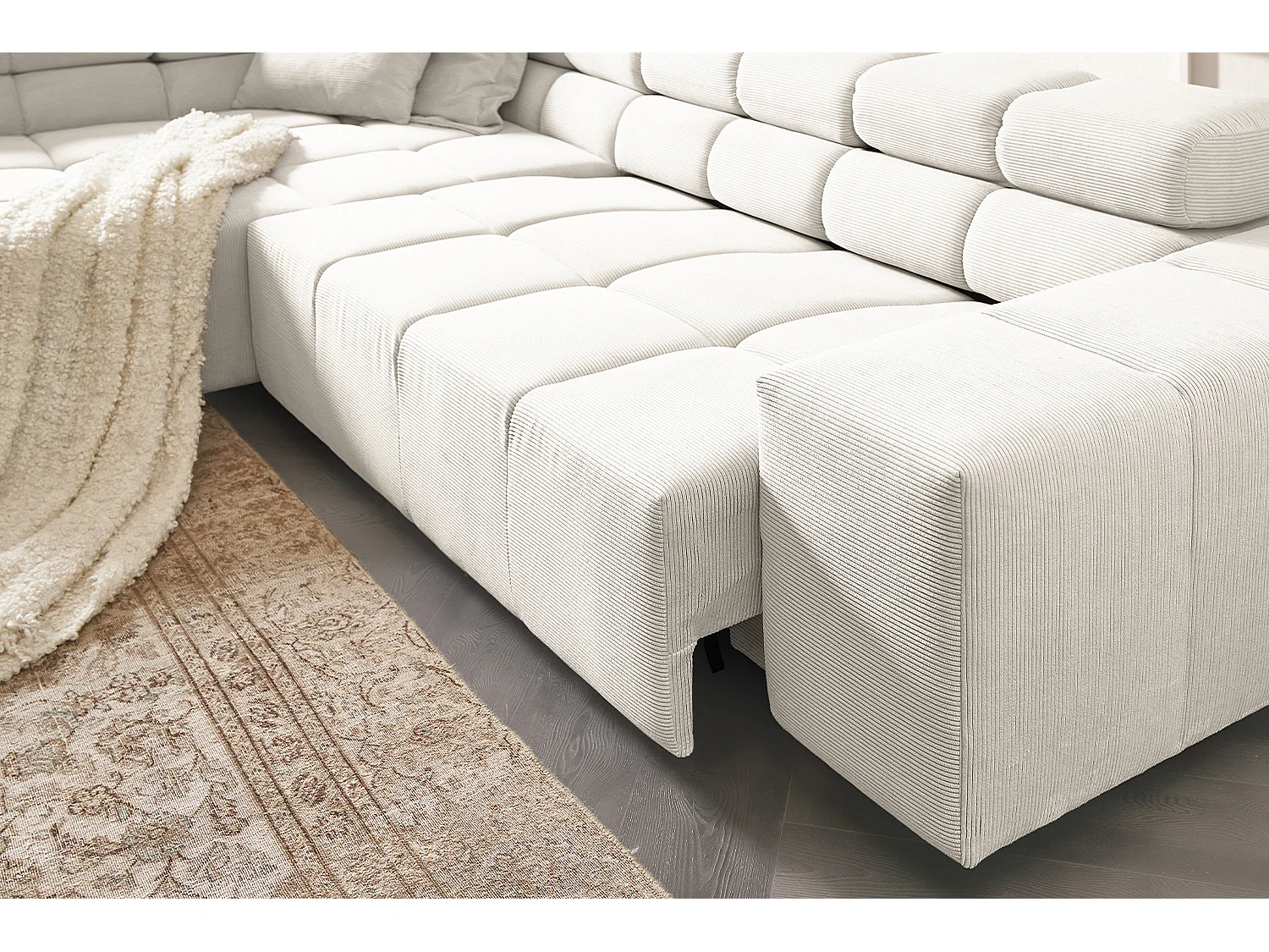 Divano - bianco Velluto a coste - NEVADA