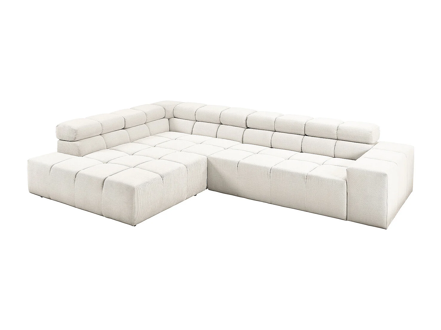 Canapé - blanc Velours côtelé - NEVADA