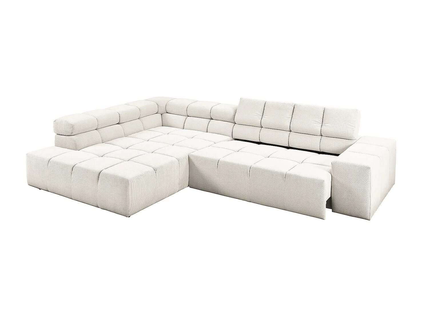 Canapé - blanc Velours côtelé - NEVADA