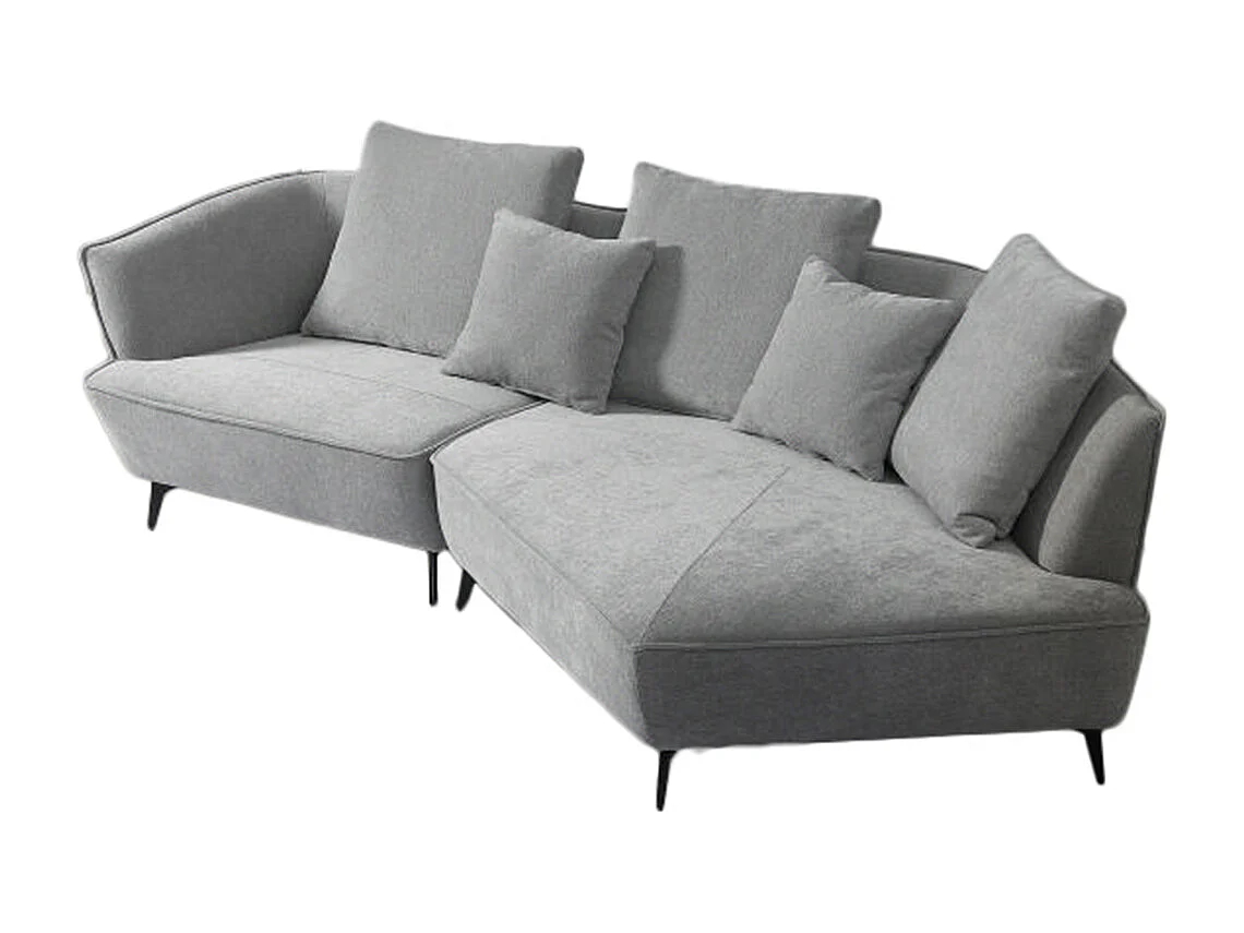 Ecksofa - Grau Webstoff - GARBO