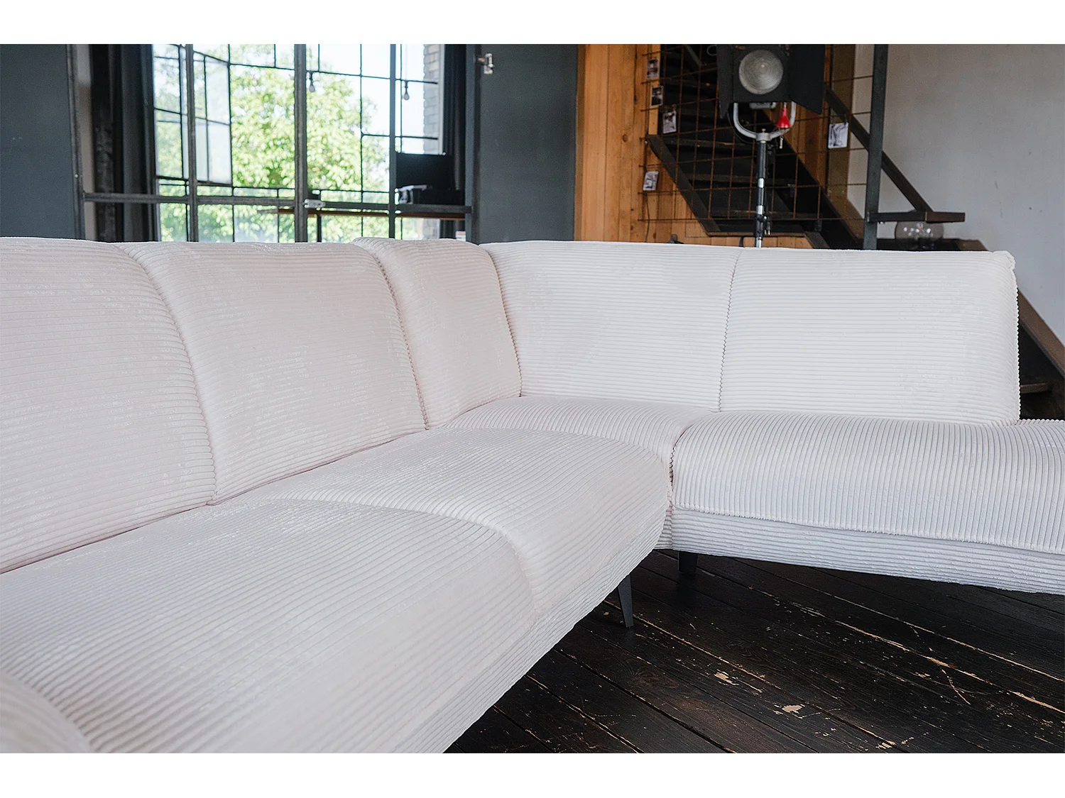 Canapé - blanc crème Velours côtelé - CALLA