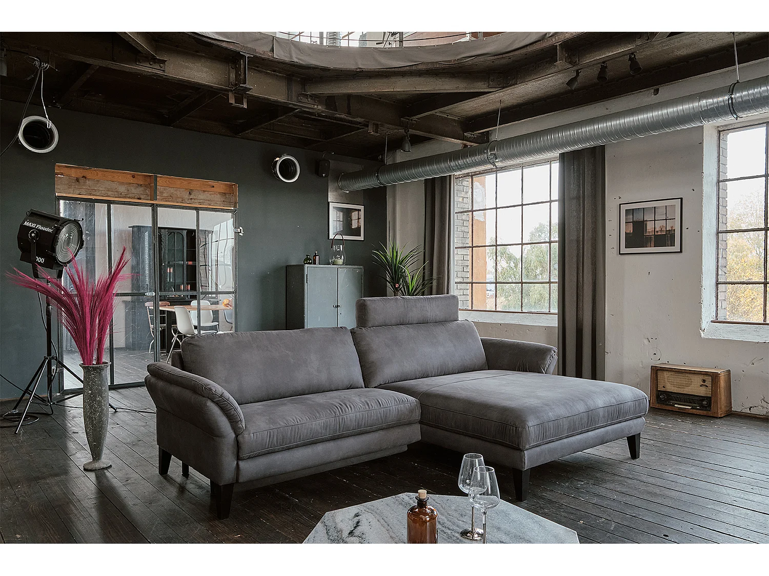 Canapé - Gris tissu tissé - MALTA