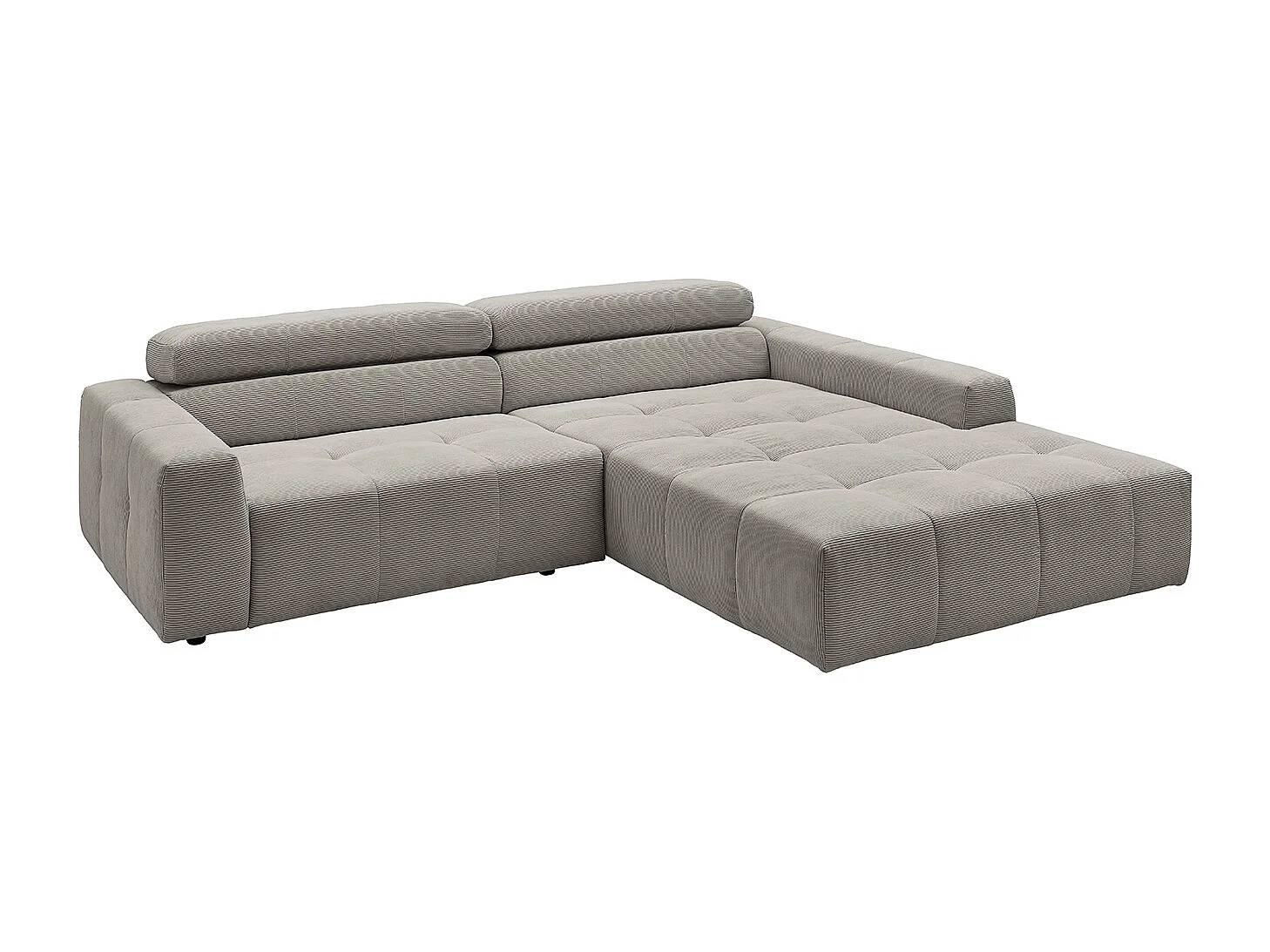 Ecksofa - Grau Cord - RENO