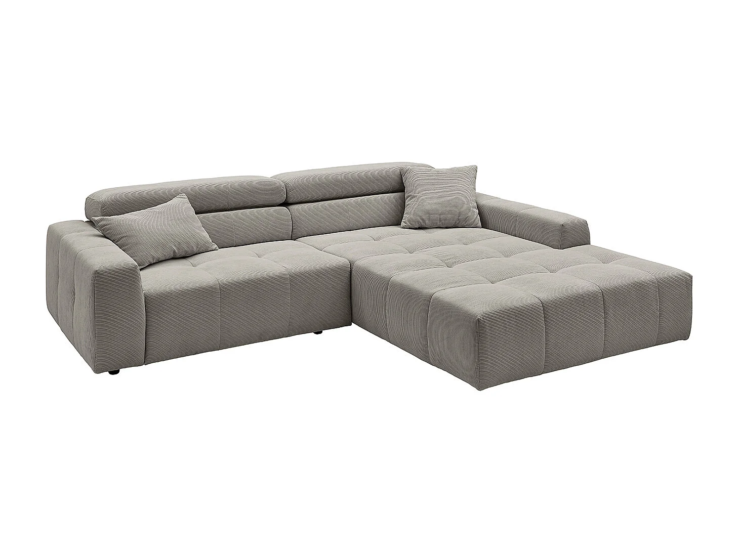 Ecksofa - Grau Cord - RENO