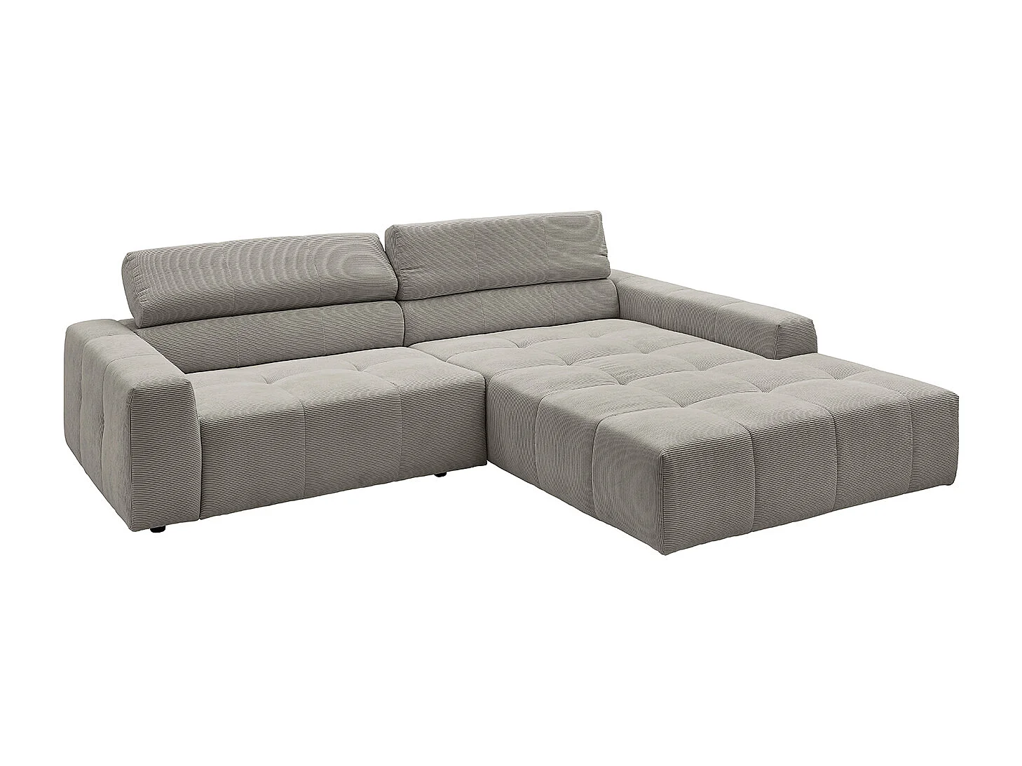 Ecksofa - Grau Cord - RENO