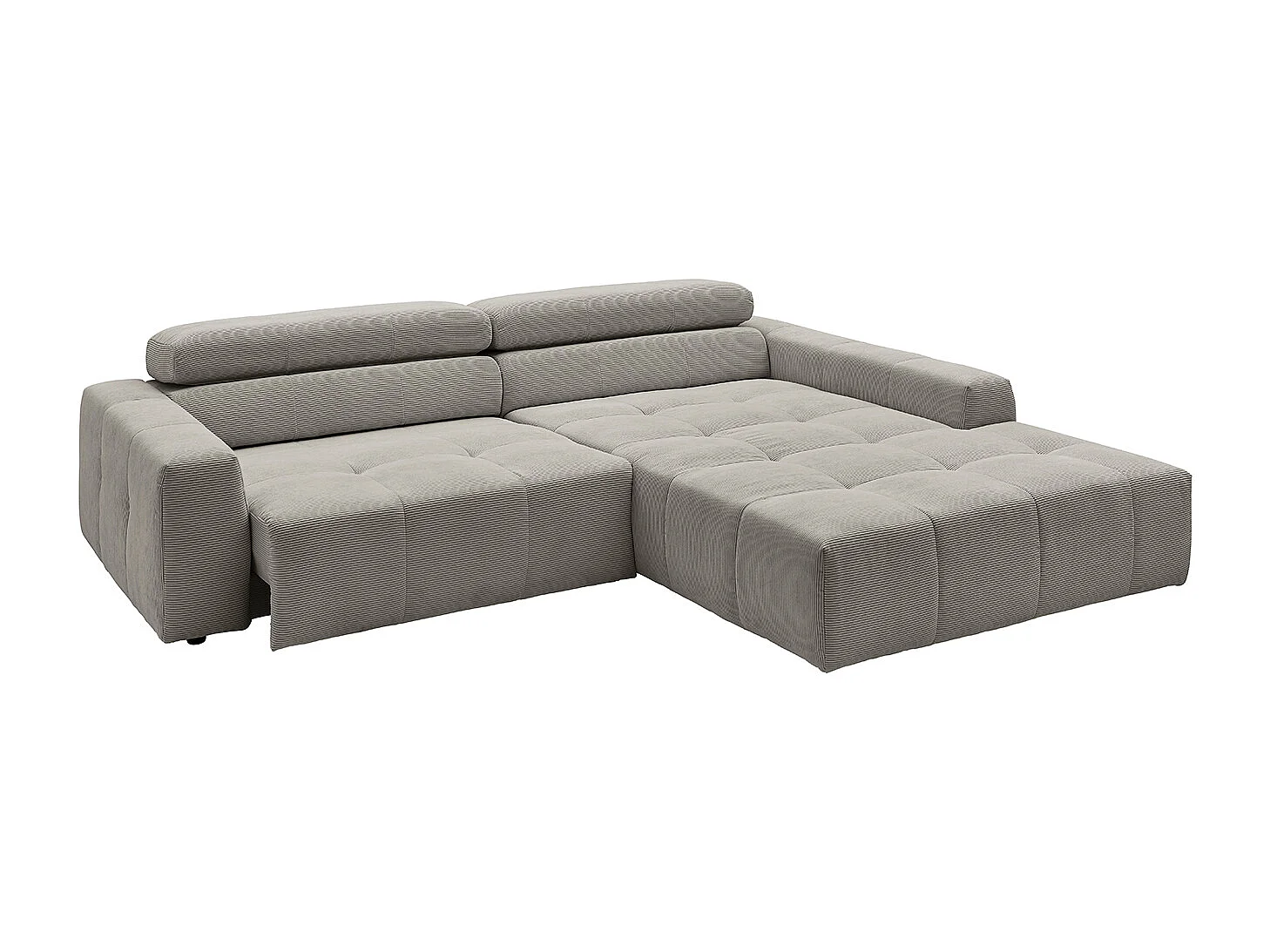 Ecksofa - Grau Cord - RENO