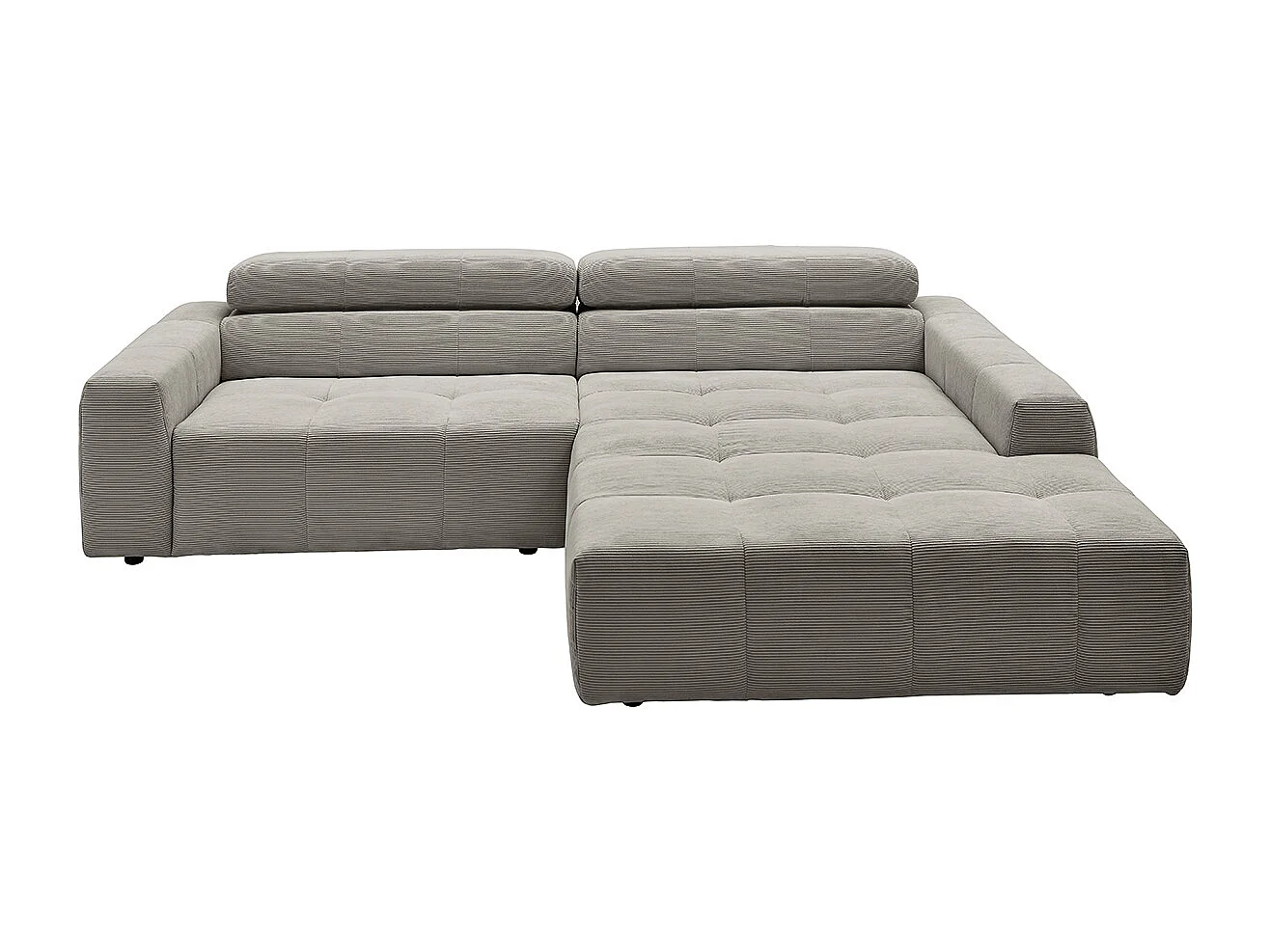 Ecksofa - Grau Cord - RENO