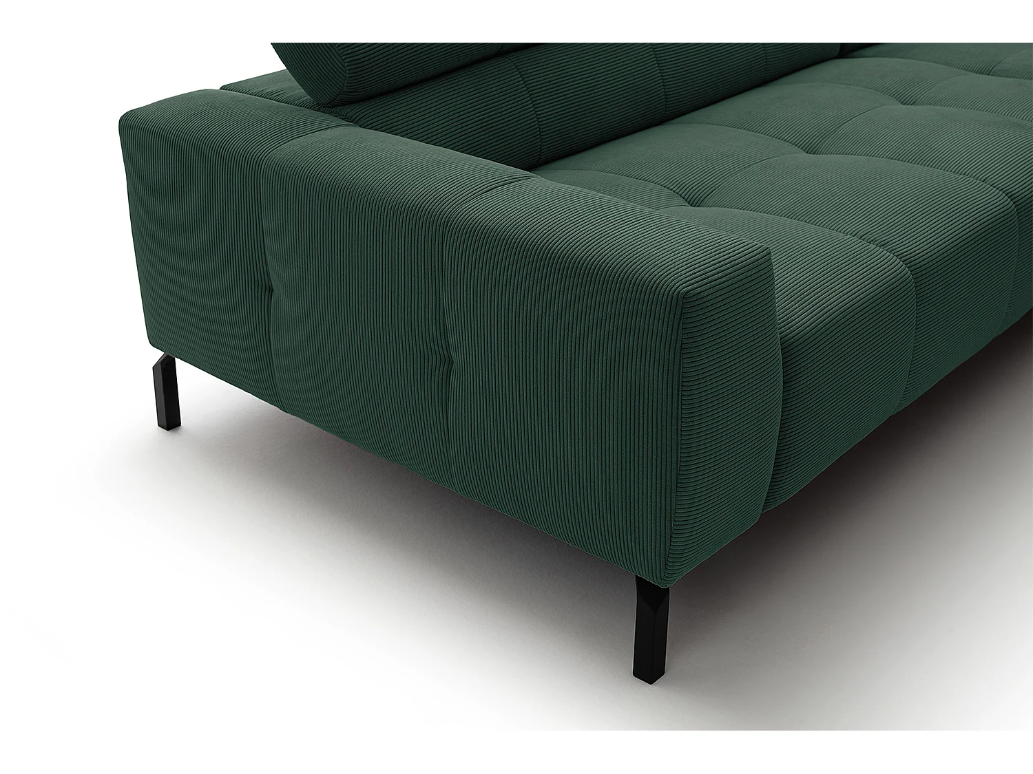 Divano angolare - verde smeraldo Velluto a coste - OHIO