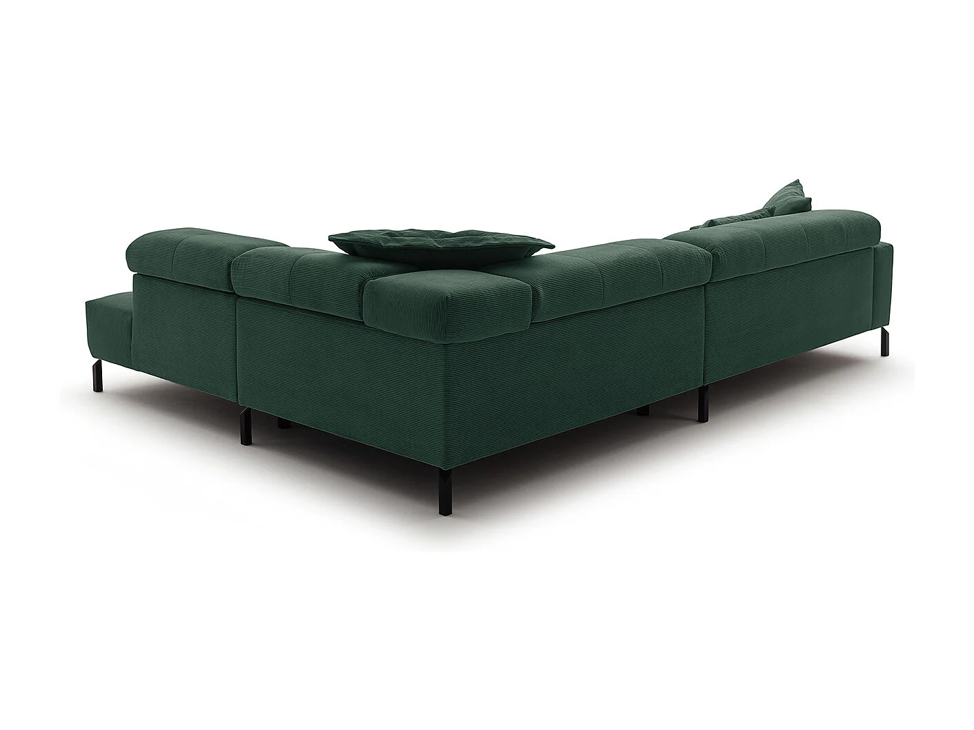 Divano angolare - verde smeraldo Velluto a coste - OHIO