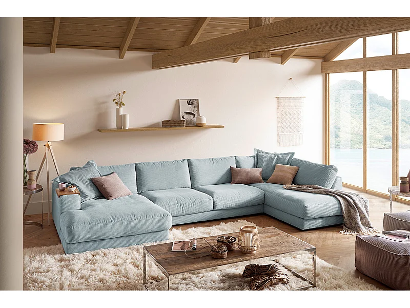Wohnlandschaft - Hellblau Cord - MADELINE
