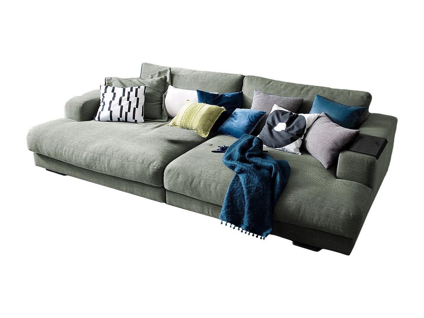 Canapé - Vert tissu tissé - MADELINE