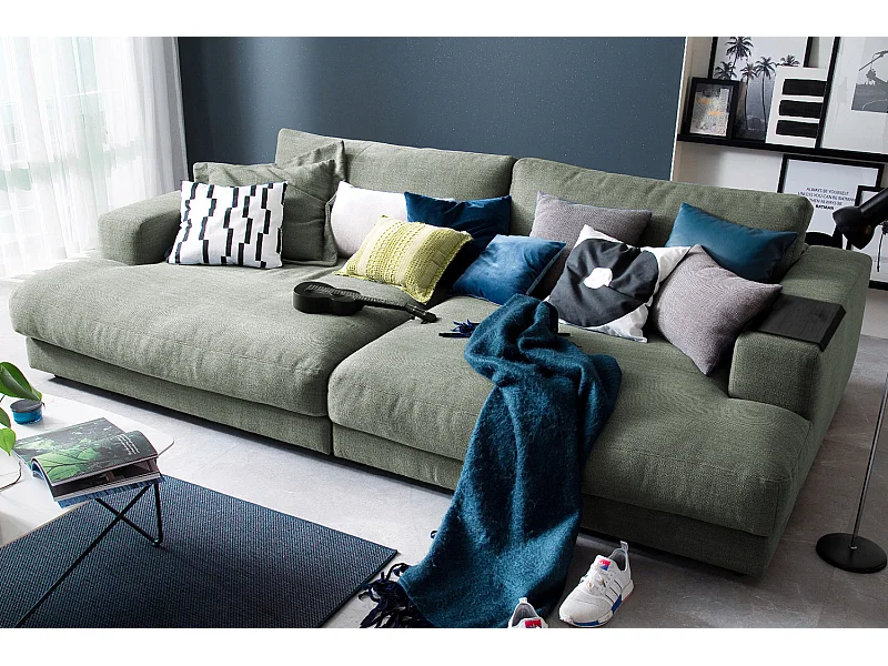 Canapé - Vert tissu tissé - MADELINE