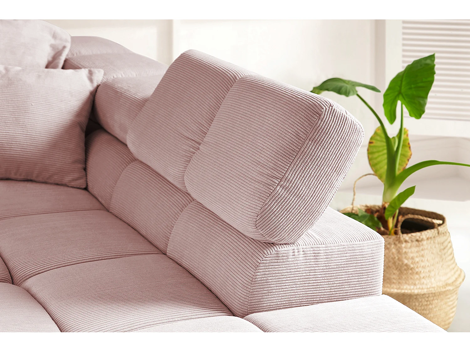 Ecksofa - Pink Cord - NEVADA