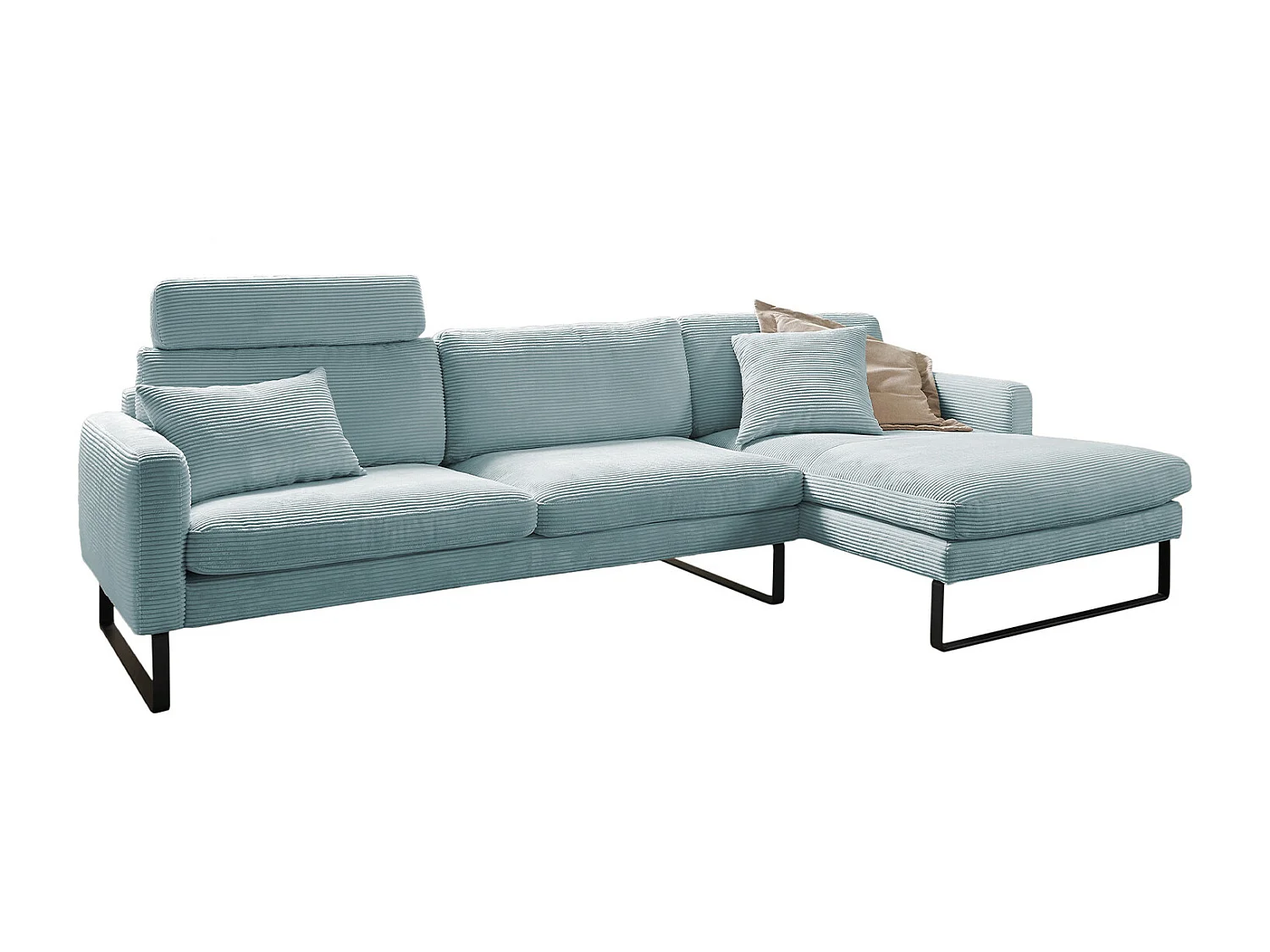 Canapé - bleu clair Velours côtelé - RICARDA