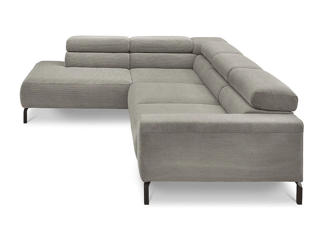 Ecksofa - Grau Cord - DELIA