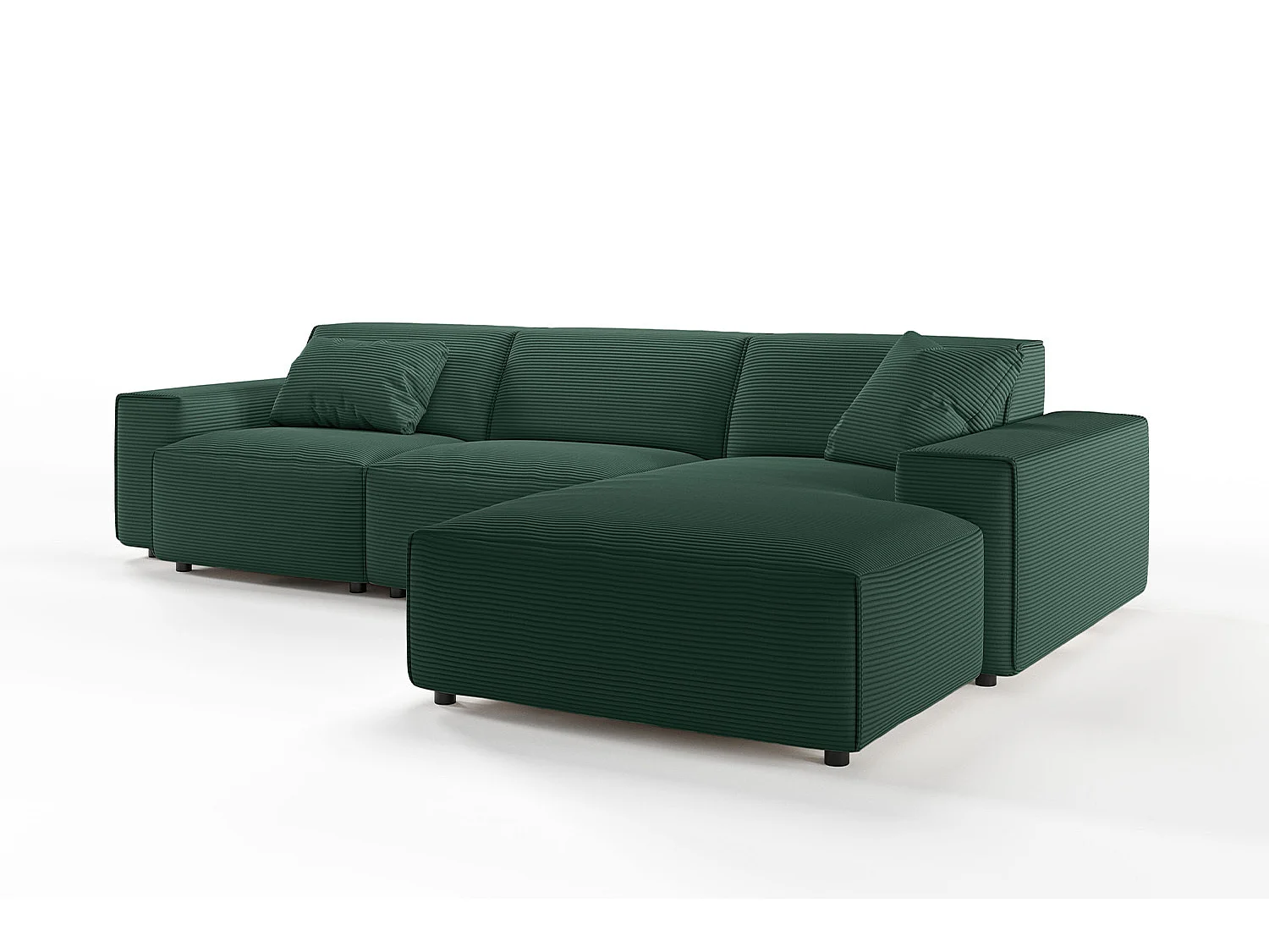 Ecksofa - Smaragdgrün Cord - RANI