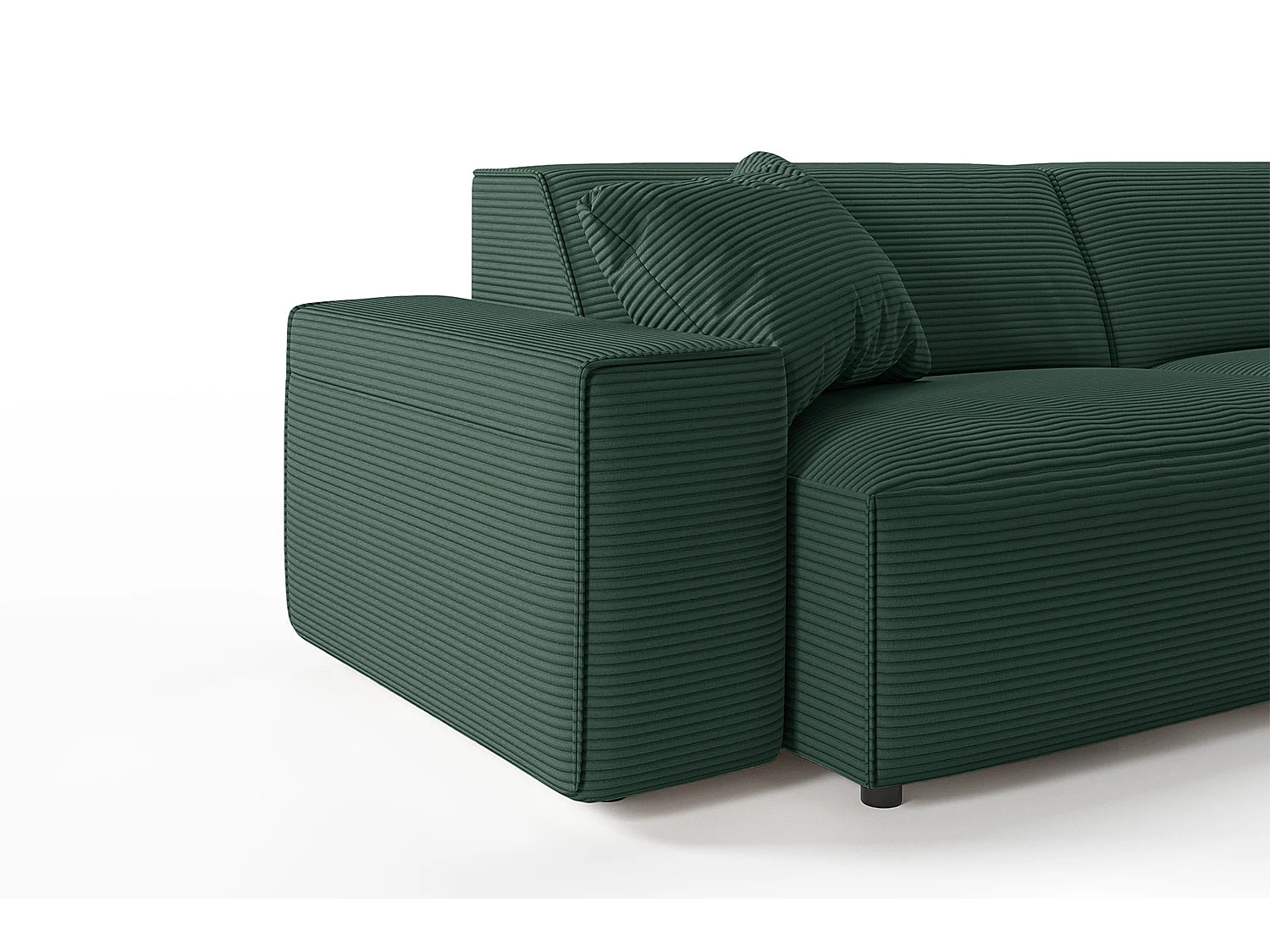 Ecksofa - Smaragdgrün Cord - RANI